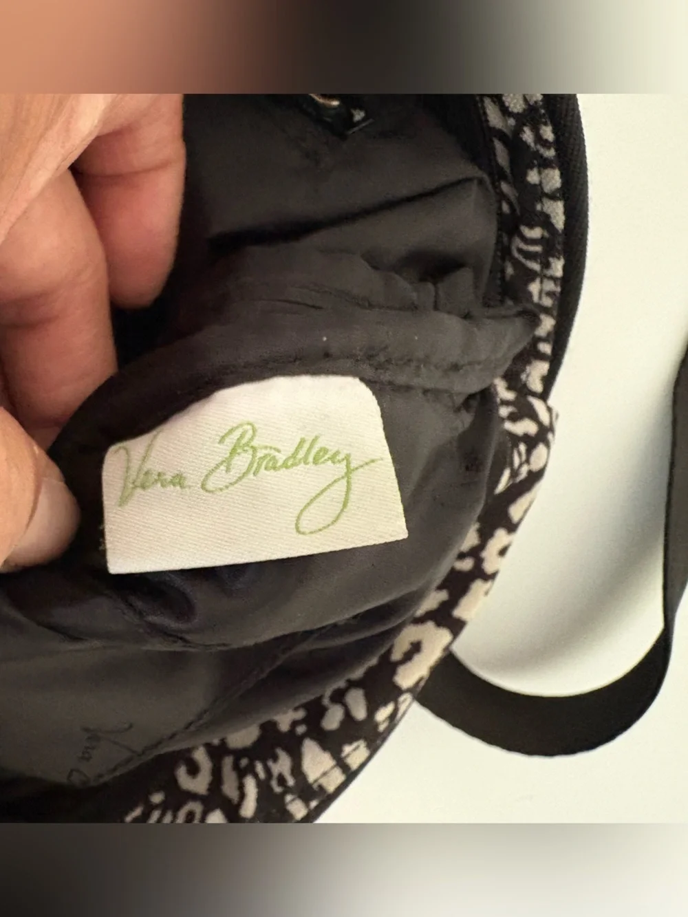 Vera Bradley Black and Cream Leopard-Print Crossbody